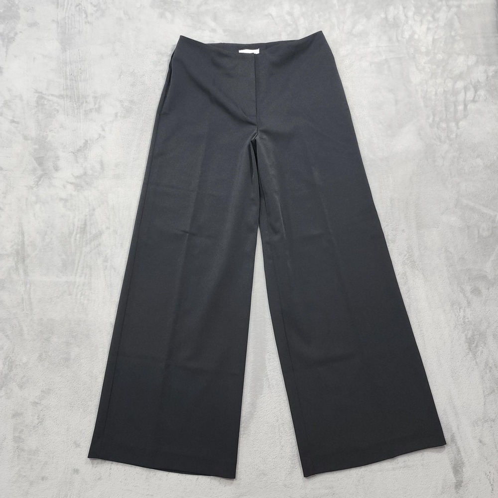 Vintage Chadwicks Pants Womens 10 Black High Rise Wide Leg Twill Stretch Office